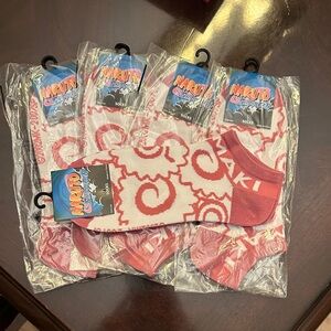 Naruto Shippuden Red and White Socks